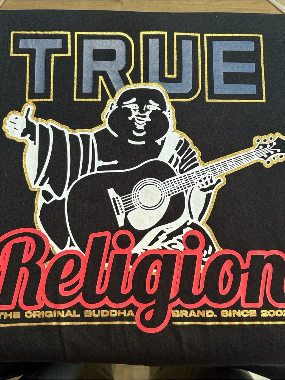 True Religion Black Buddha Graphic Tee Heritage Streetwear Line. Size—XL.